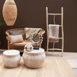 White wooden decoration ladder