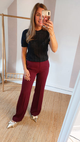 Izzy Burgundy Trousers