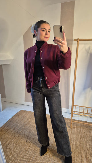 Tina Burgundy Bomber jacket