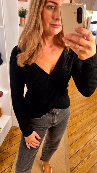 Stella Black Wrap jumper/Top