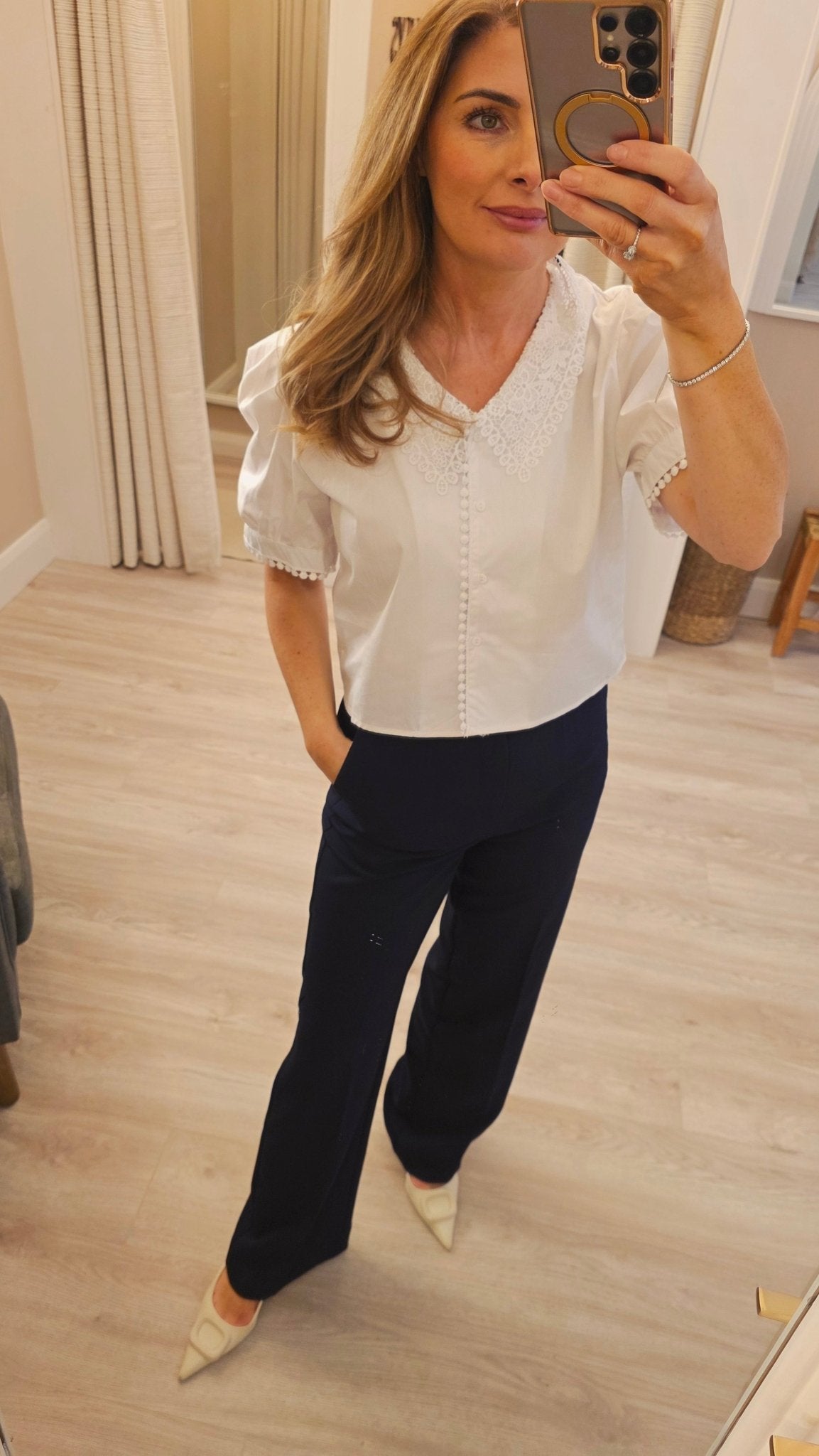 Ella Navy Trousers - Lily's Boutique