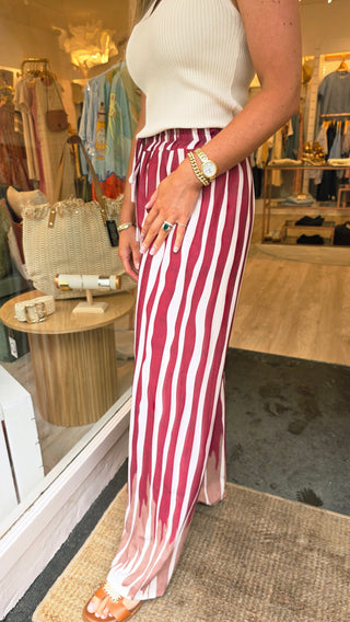 Tanya Silk Trousers Burgundy