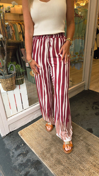 Tanya Silk Trousers Burgundy