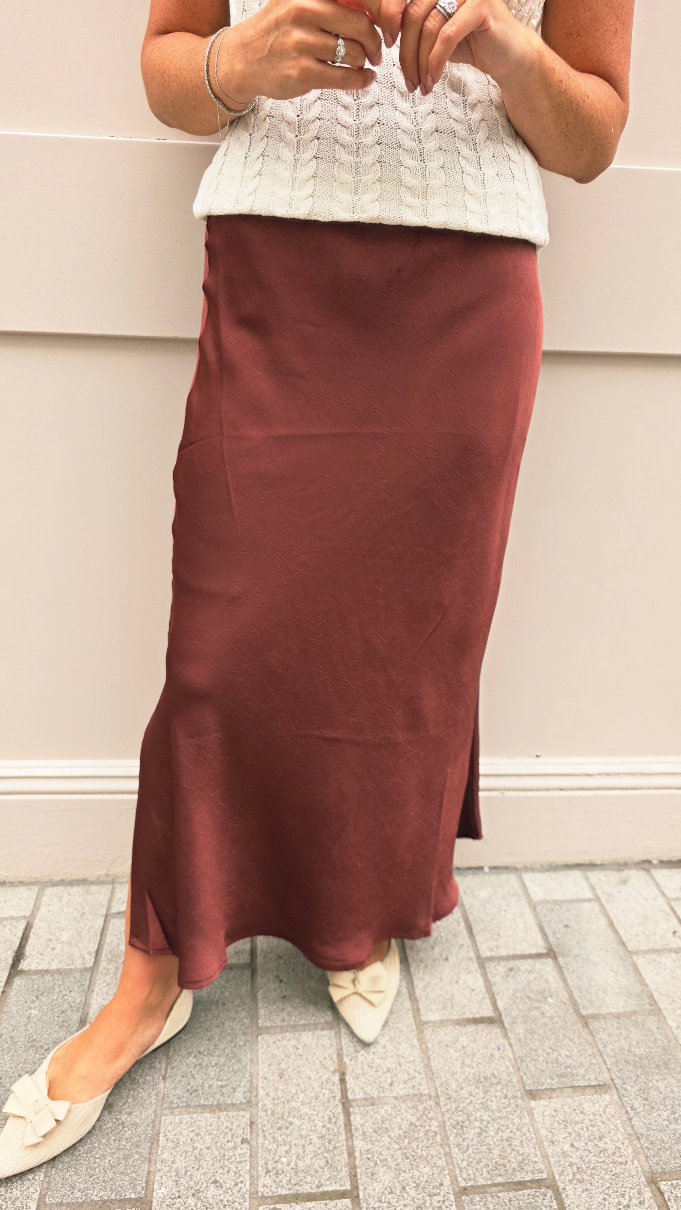 Harper Burgundy Skirt