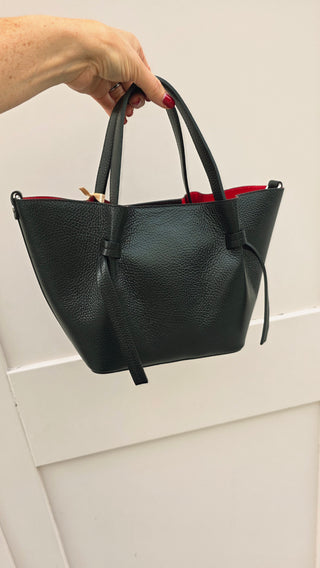 Theo Black Leather Bag