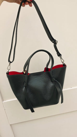 Theo Black Leather Bag