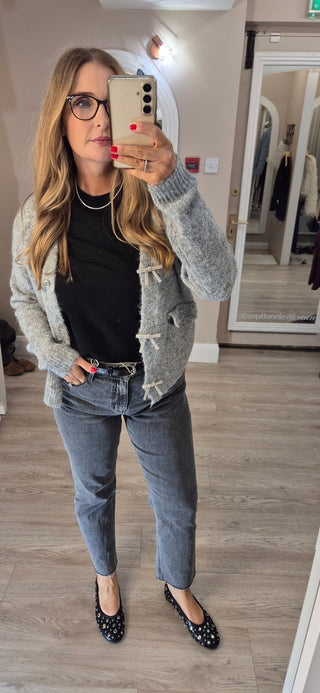 Bow Cardi Grey