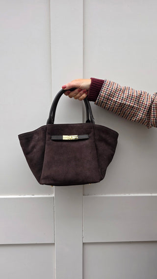 Francesca Suede Bag Dark Maroon