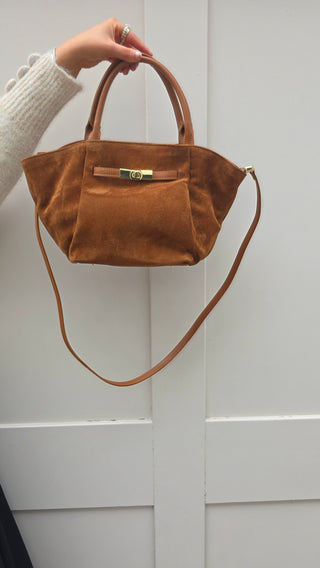 Francesca Suede Bag Brown