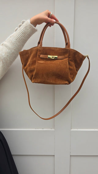 Francesca Suede Bag Brown