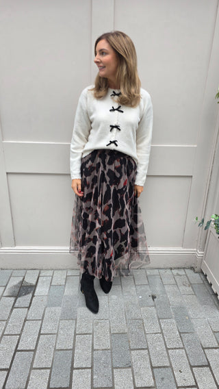 Bella Bow Cream Cardi