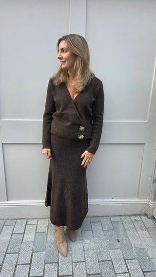 Wren Wrap Cardi Brown