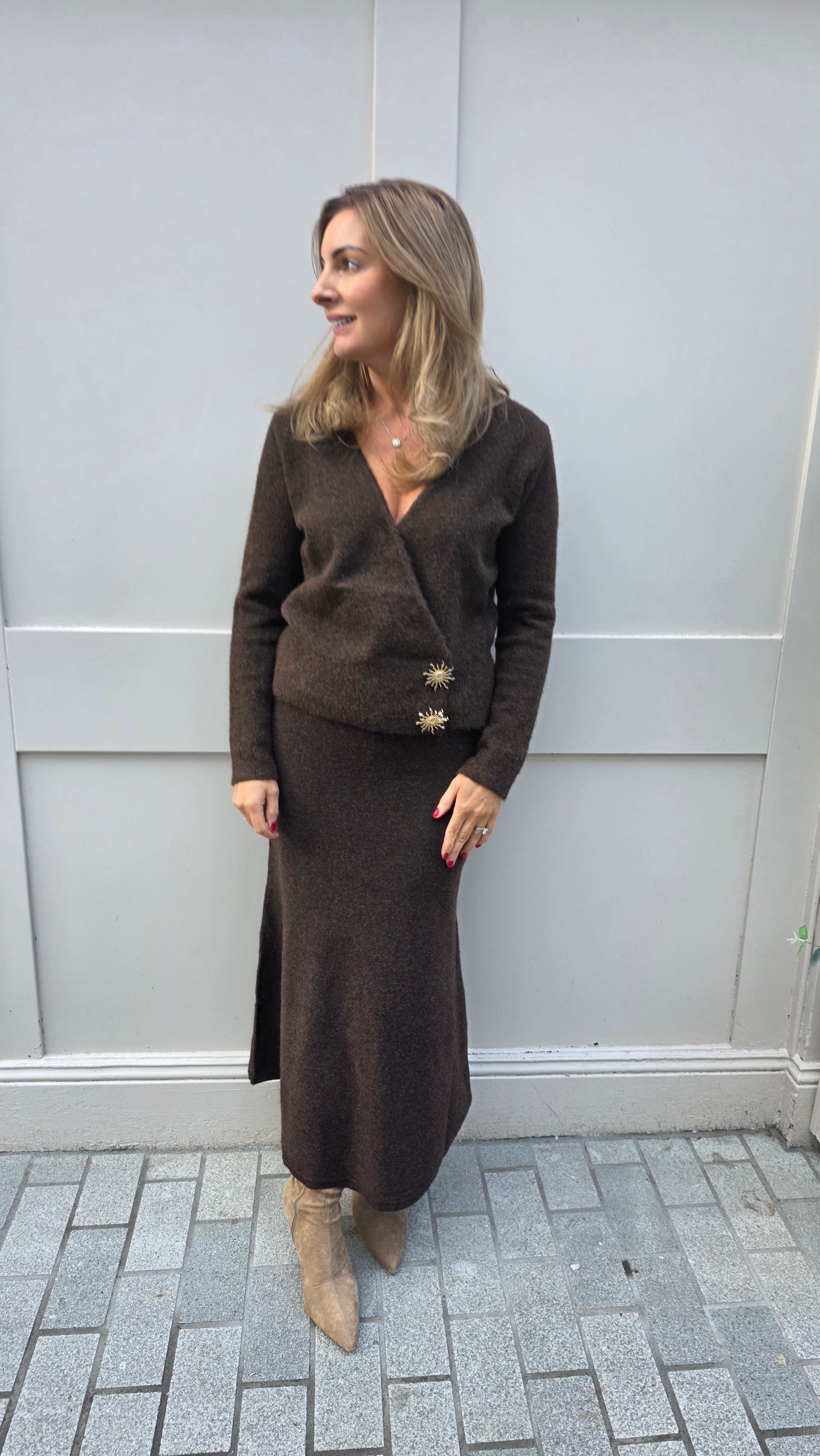 Wren Wrap Cardi Brown