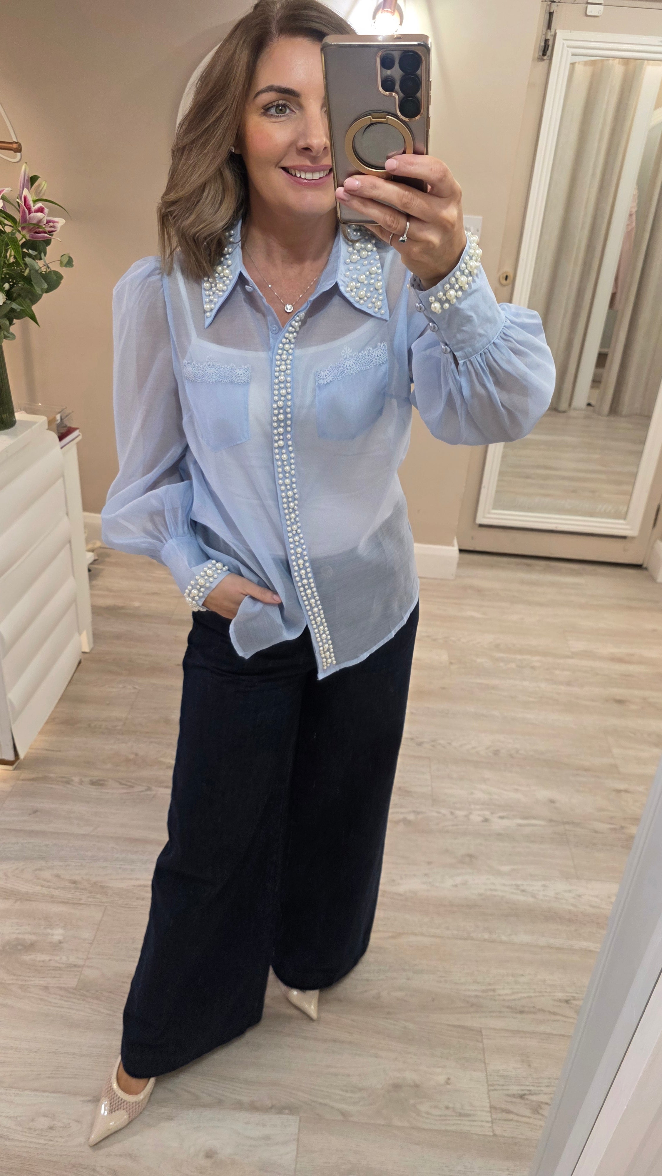 Pearl Blue Blouse