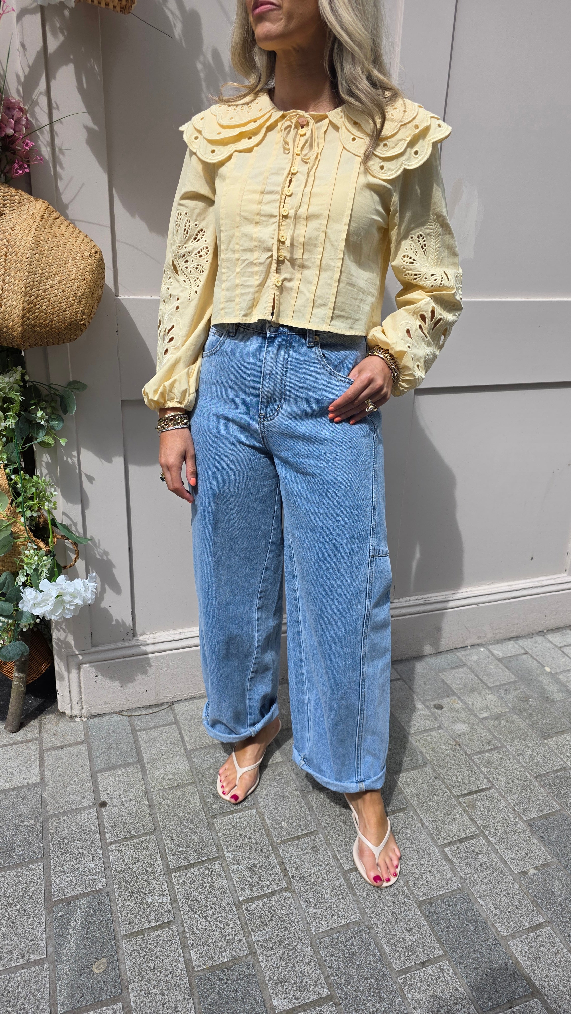 Lucy Barrel-Leg Jeans Blue