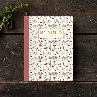 Red floral pattern - Note Booklet - Made in Denmark