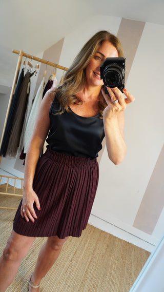Carla Burgundy Skirt