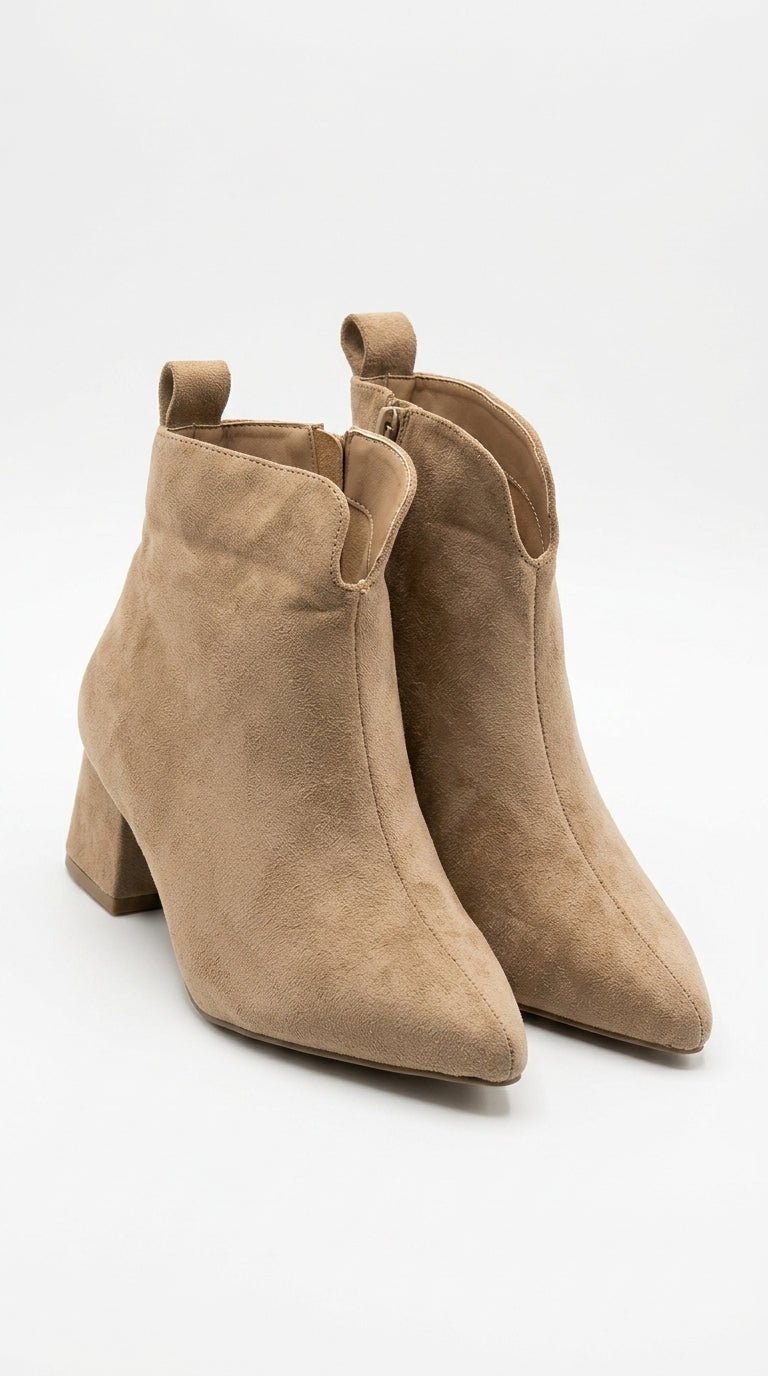 Caitlin Cream Ankle Boots - Lily's Boutique