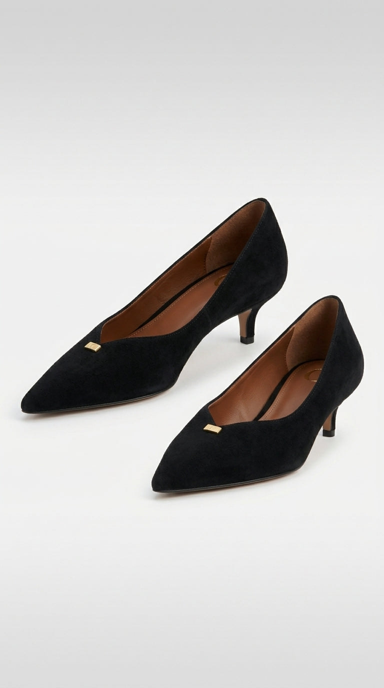 Elise Black Kitten Heel