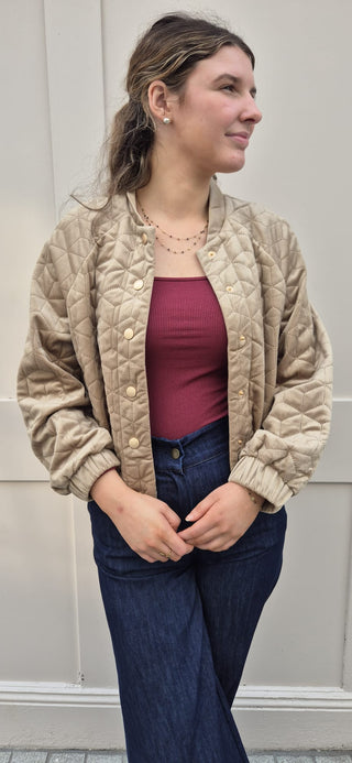 Rosie Bomber Jacket Beige