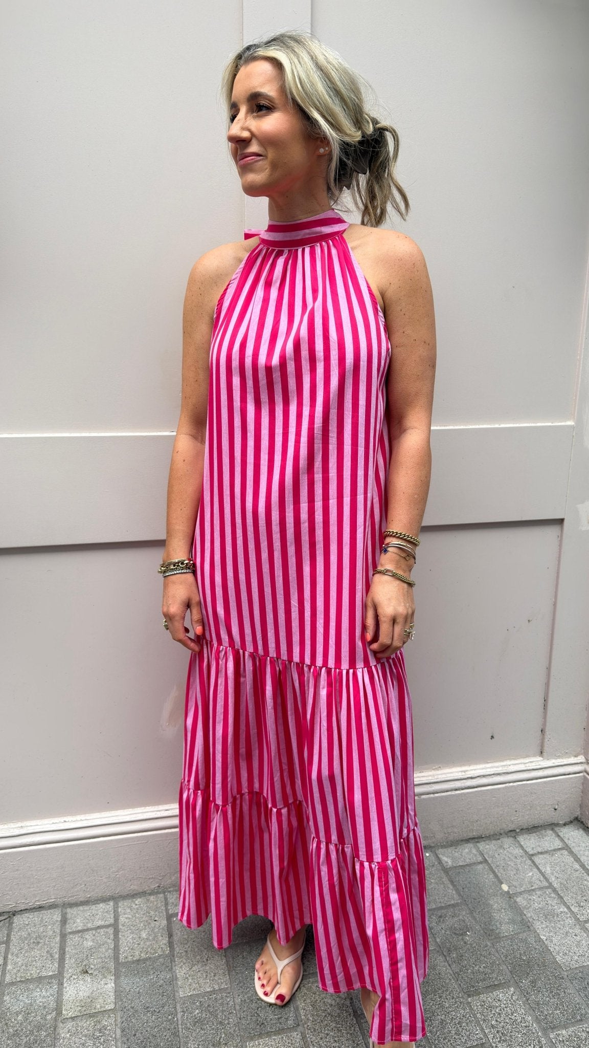 Heidi Pink Stripe Dress - Lily's Boutique