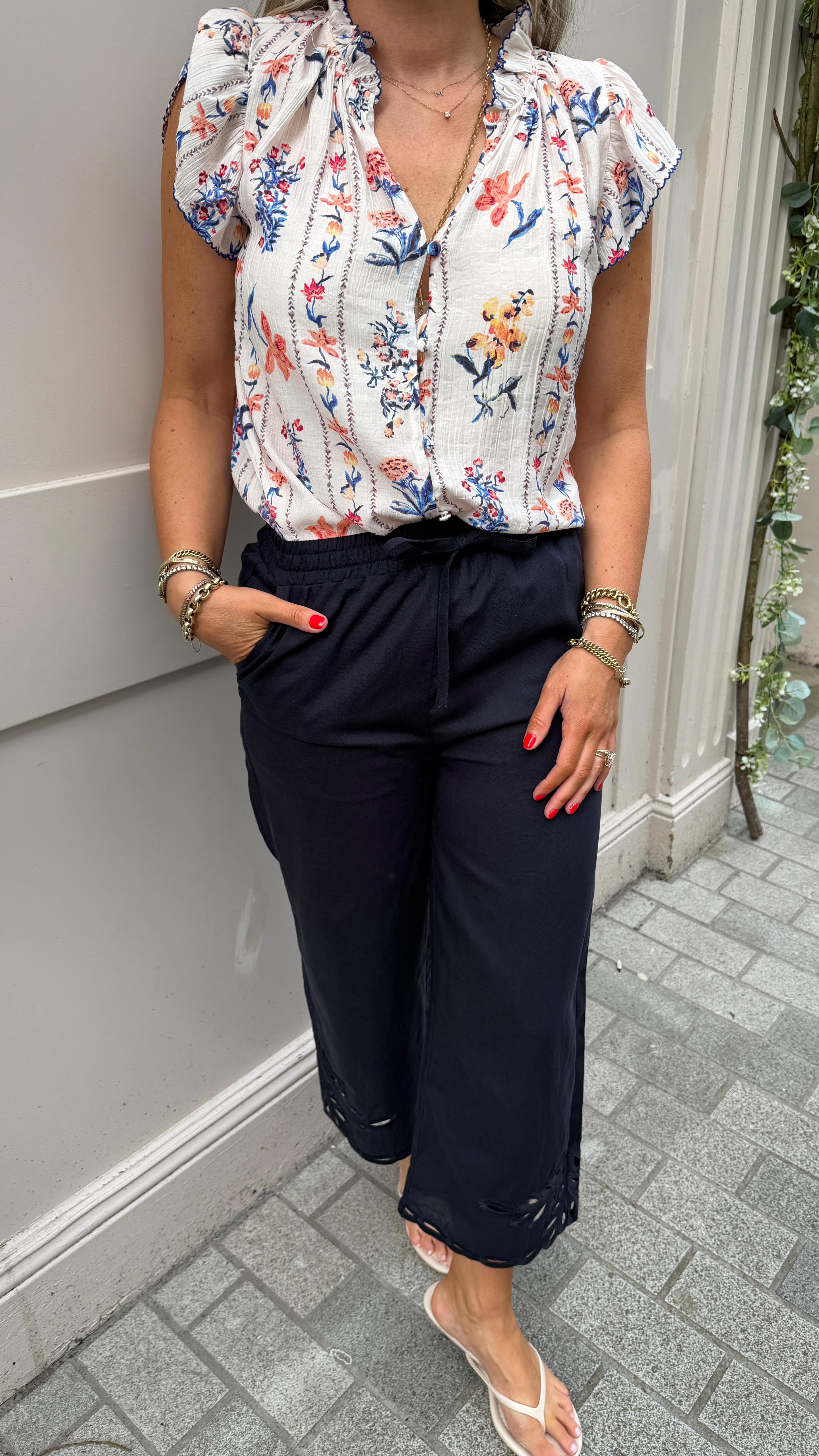 Lilian Navy Trousers