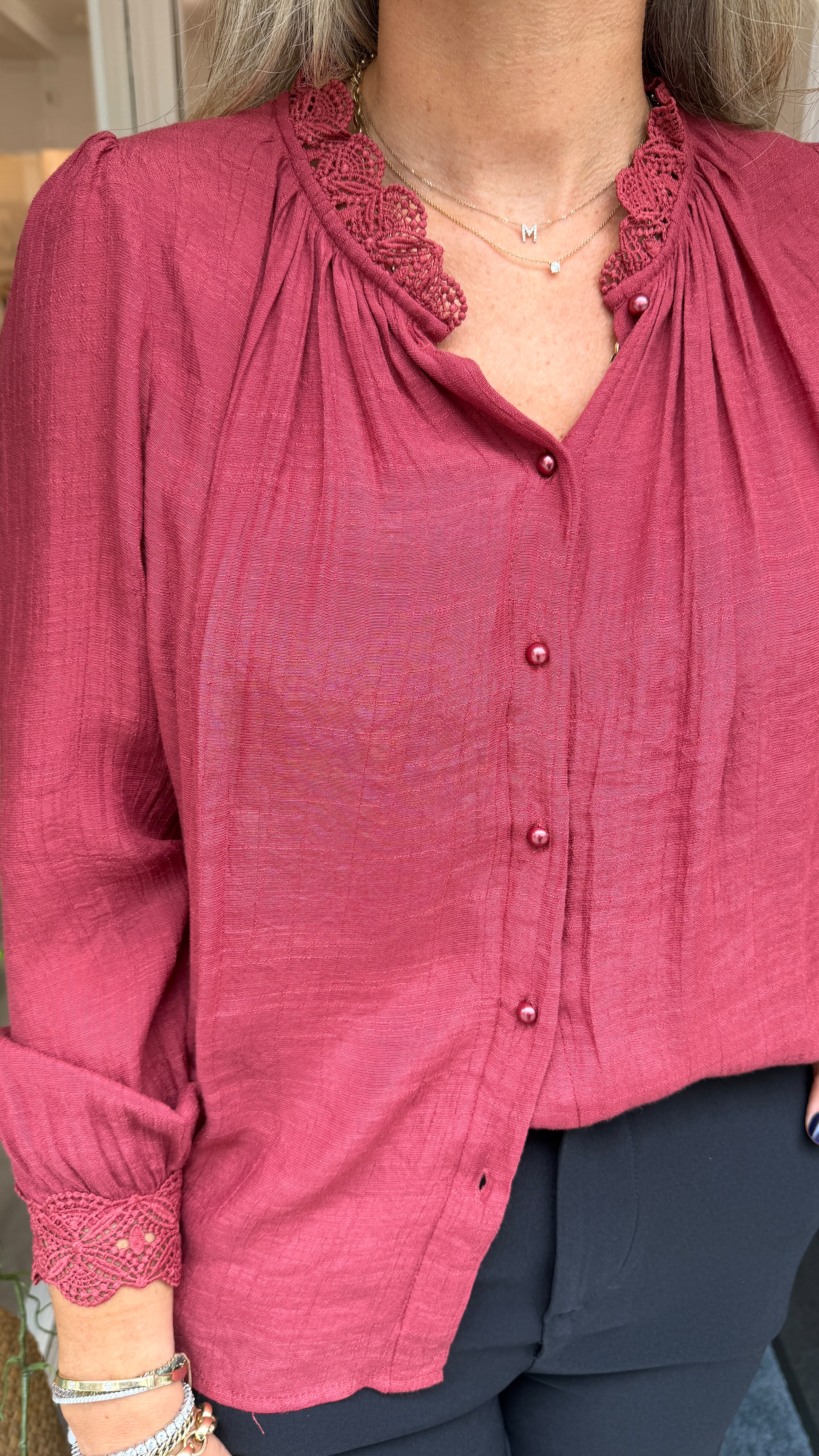 Natalia Burgundy Blouse