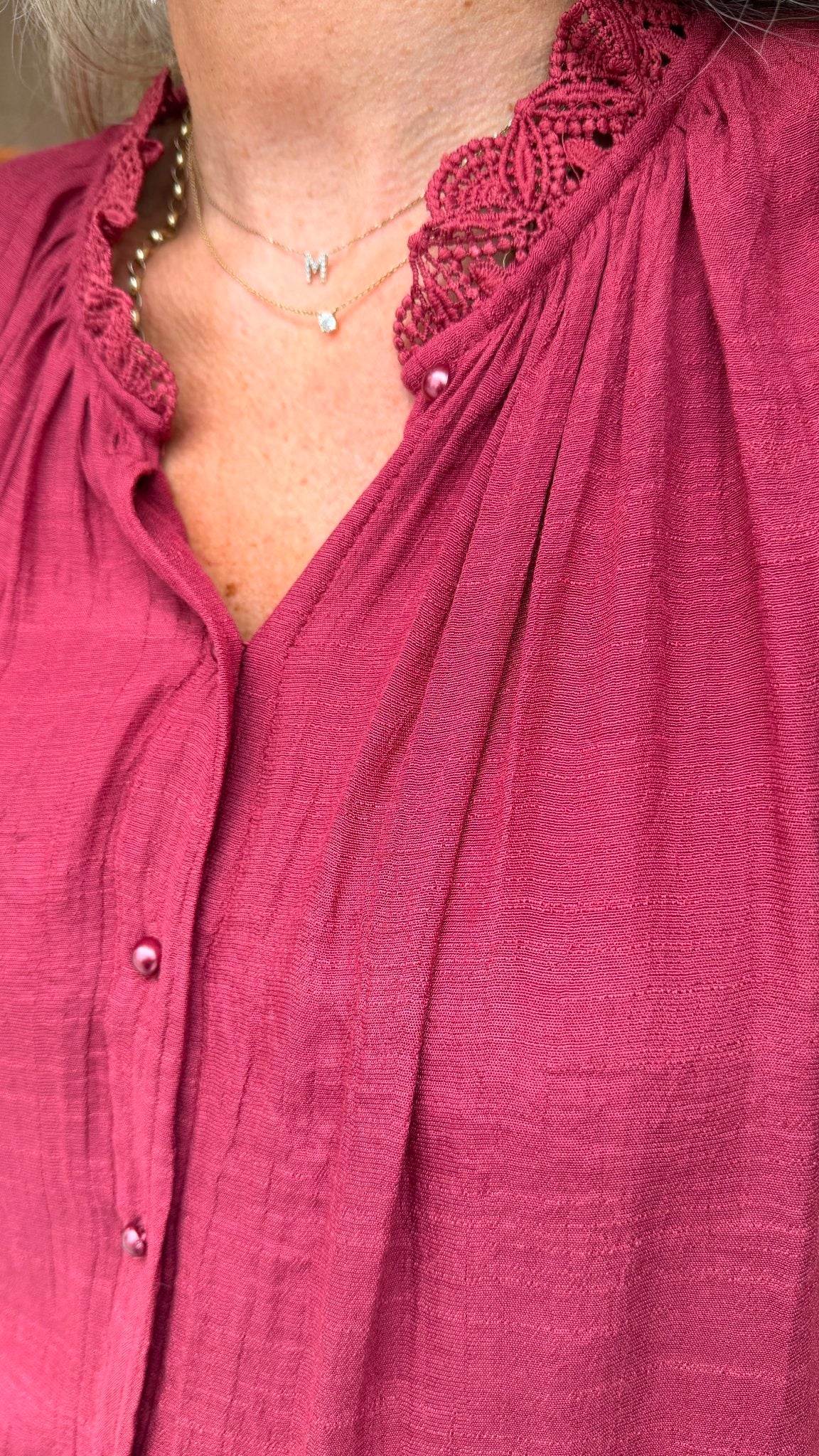 Natalia Burgundy Blouse - Lily's Boutique