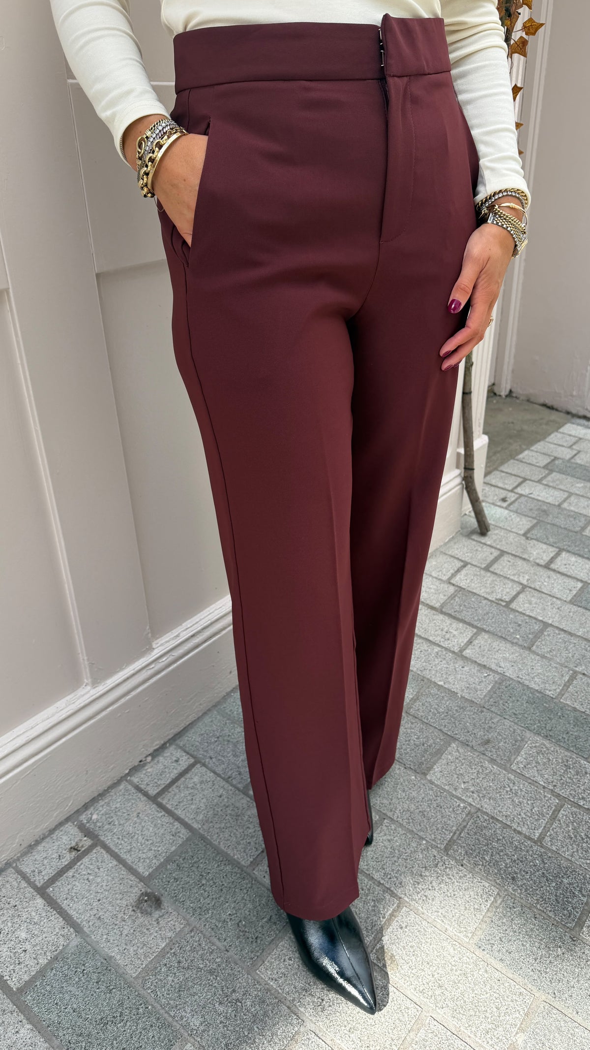 Maggie Burgundy Trousers