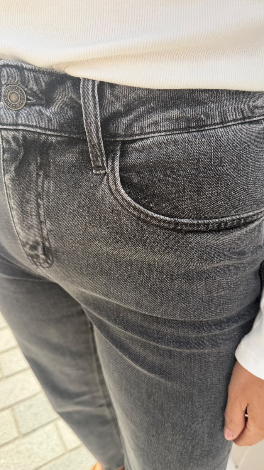 Sonia Light Grey Straight Leg Jeans