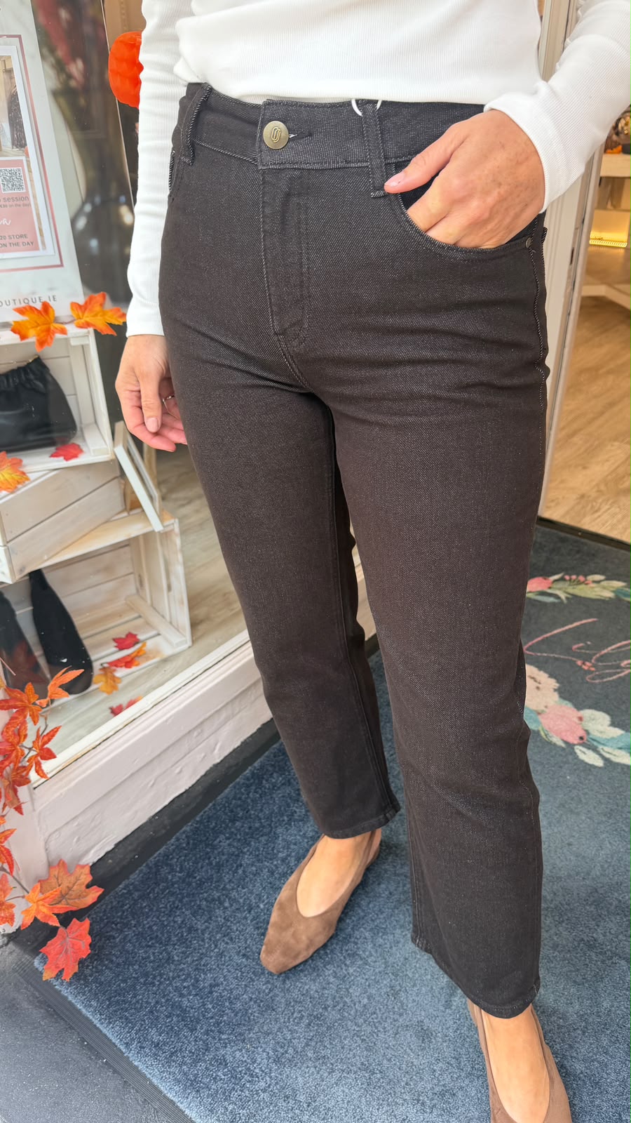 Sonia Grey Straight Leg Jeans
