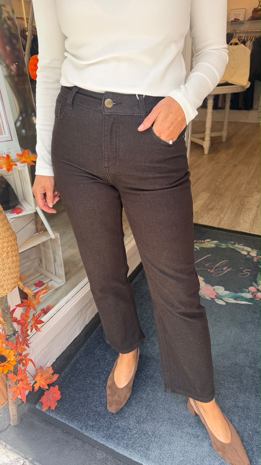 Sonia Grey Straight Leg Jeans