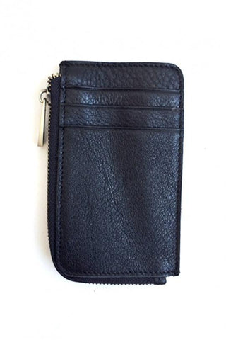 Lucy Leather Card & Coin Wallet Black