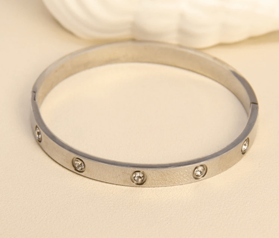 Fay Silver Tone Bangle - Lily's Boutique