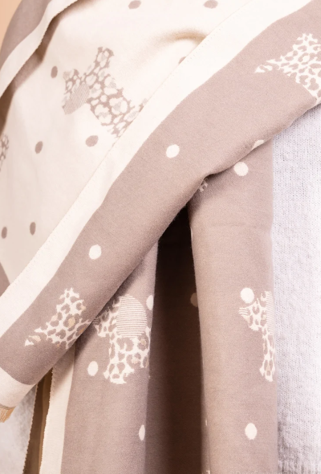 Dachshund Grey Wool Scarf