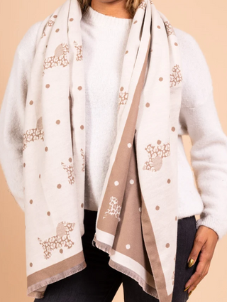 Dachshund Beige Wool Scarf