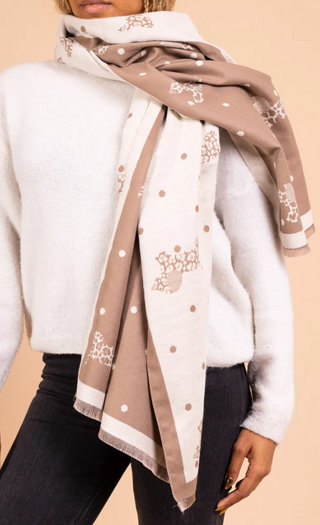 Dachshund Beige Wool Scarf