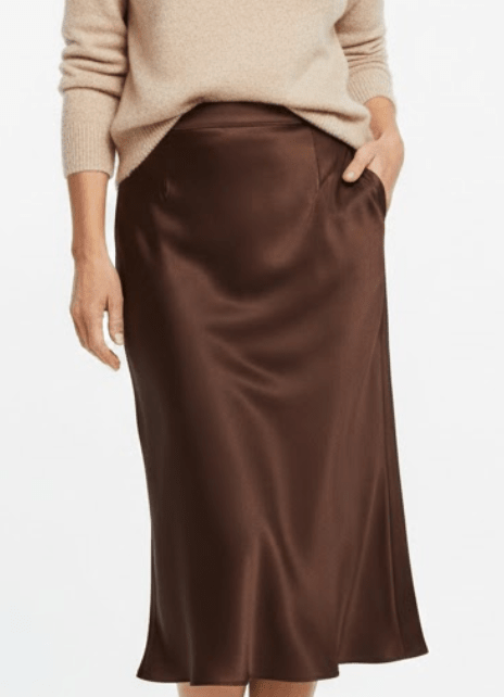 Ellie Satin Skirt Plus - Lily's Boutique