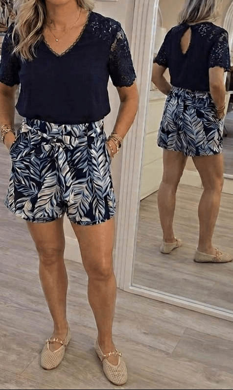 Francesca Blue Shorts - Lily's Boutique