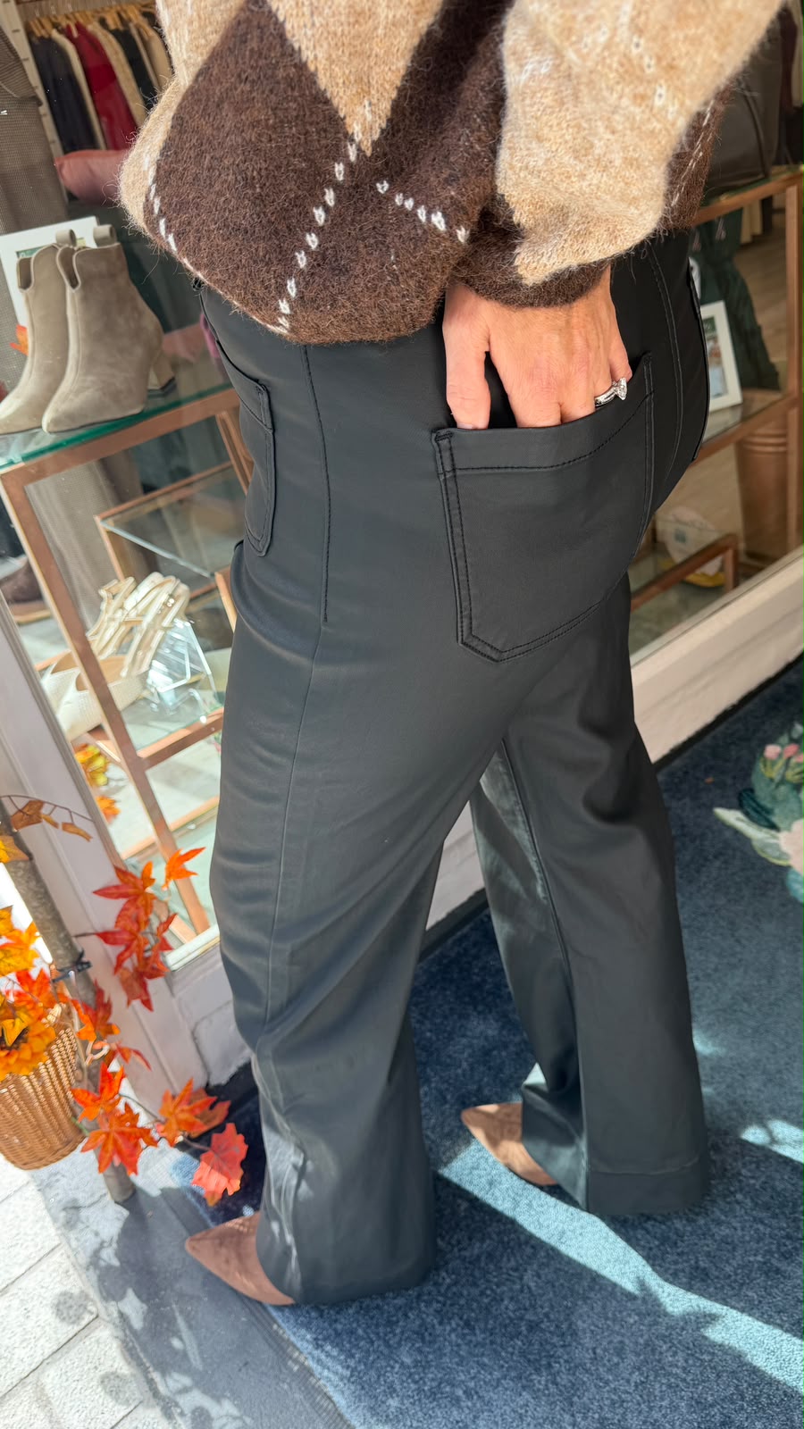 Louise Pleather Trousers - Lily's Boutique