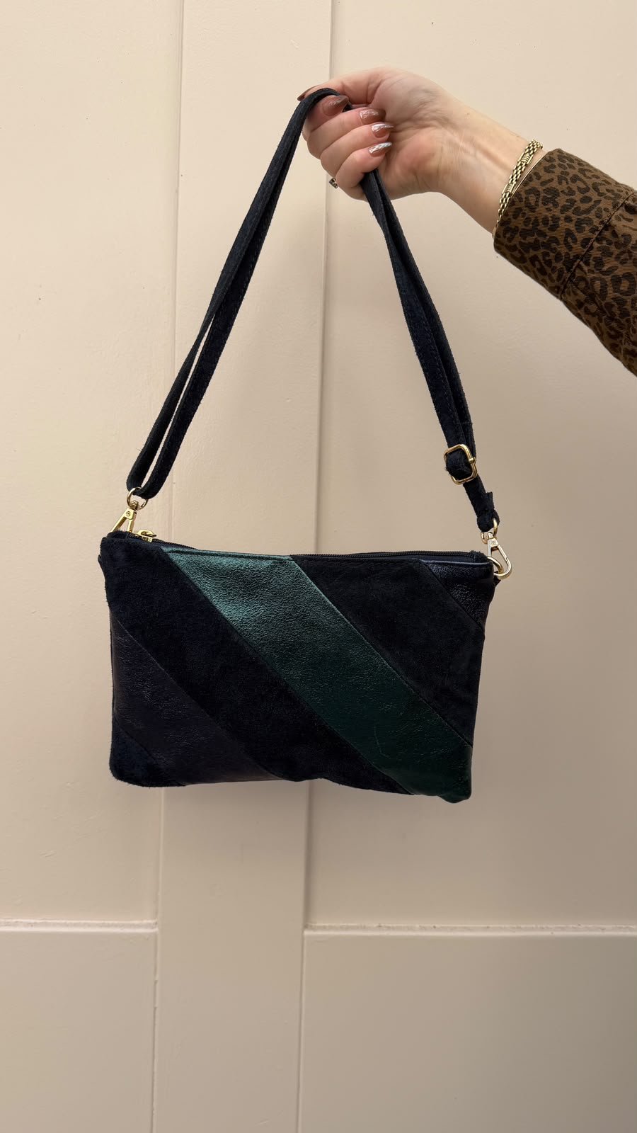 Penelope Suede Bag Navy - Lily's Boutique