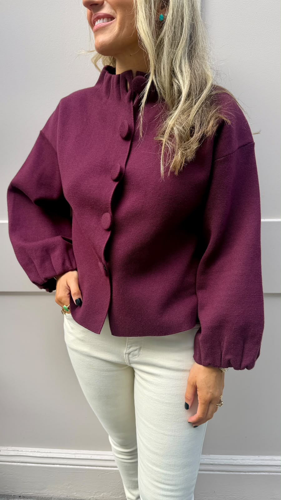 Grace Burgundy Cardi
