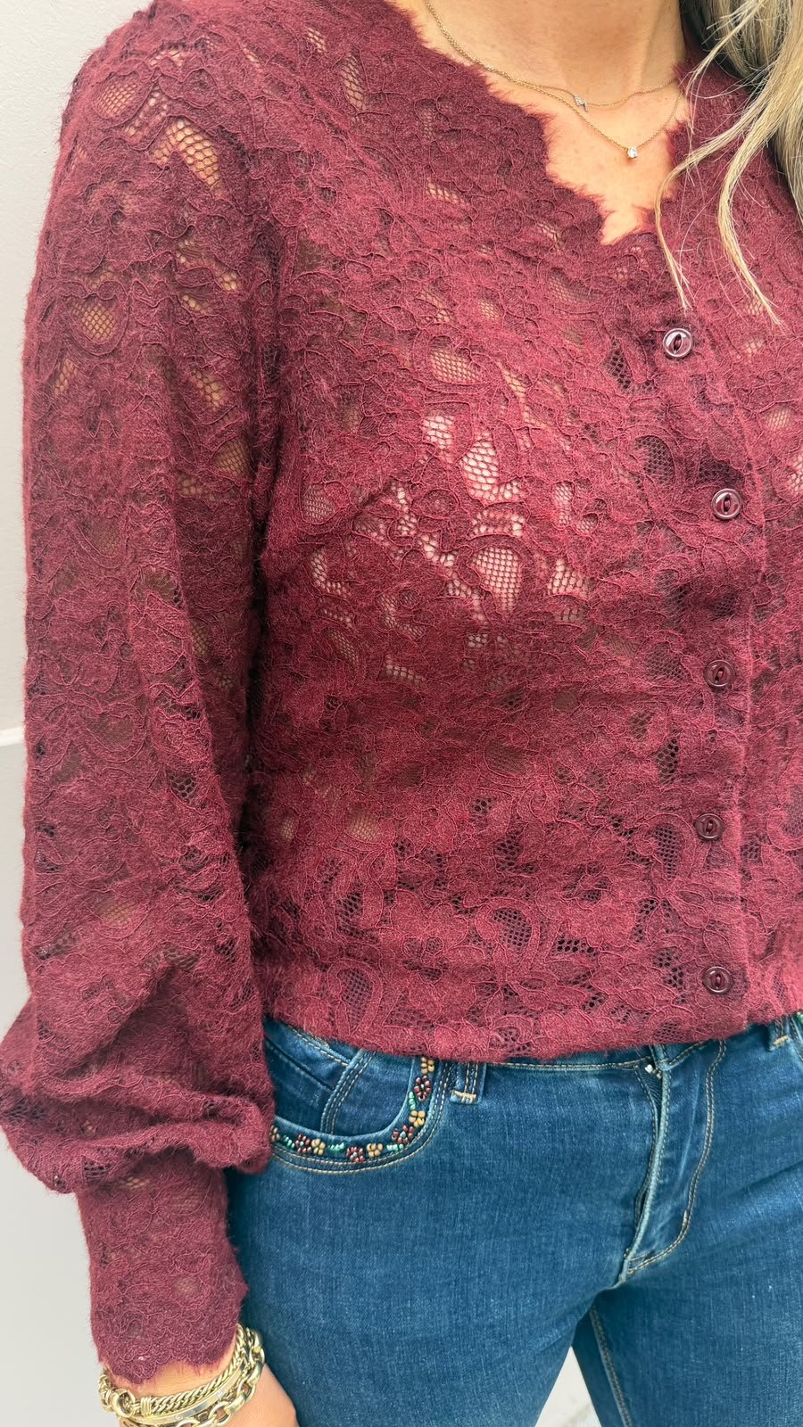 Courtney Burgundy Blouse - Lily's Boutique