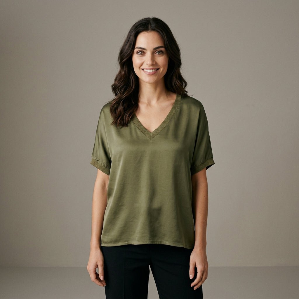 Betsy Olive Green Top - Lily's Boutique