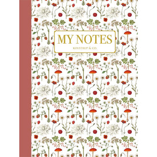 Red floral pattern - Note Booklet - Made in Denmark