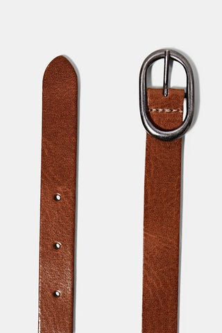 Tan Slim Leather Belt