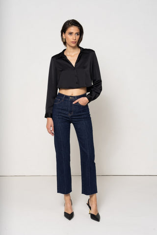 Sandra Straight-Leg Jeans in Indigo