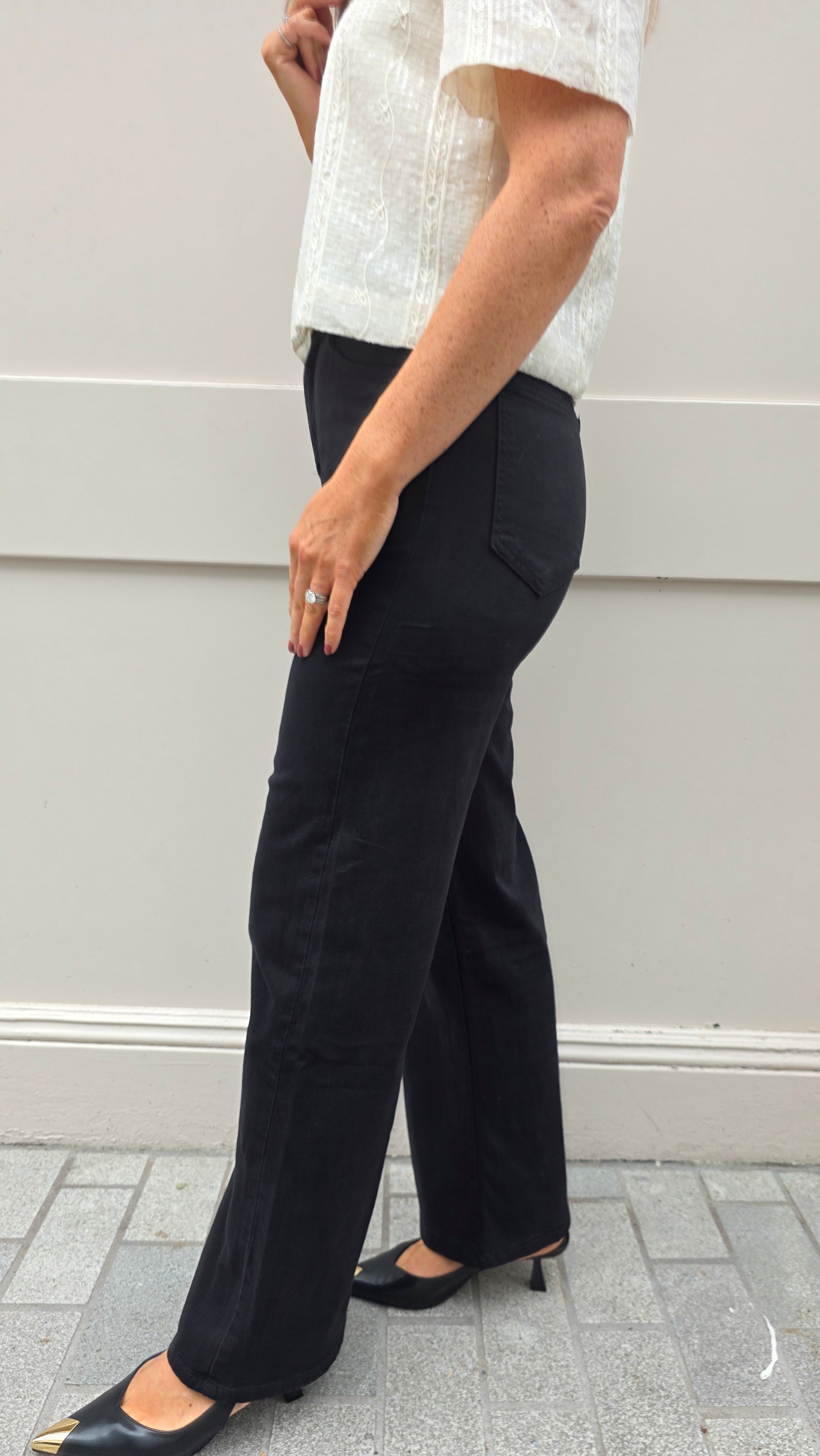 Cami Wide Leg Jeans Black