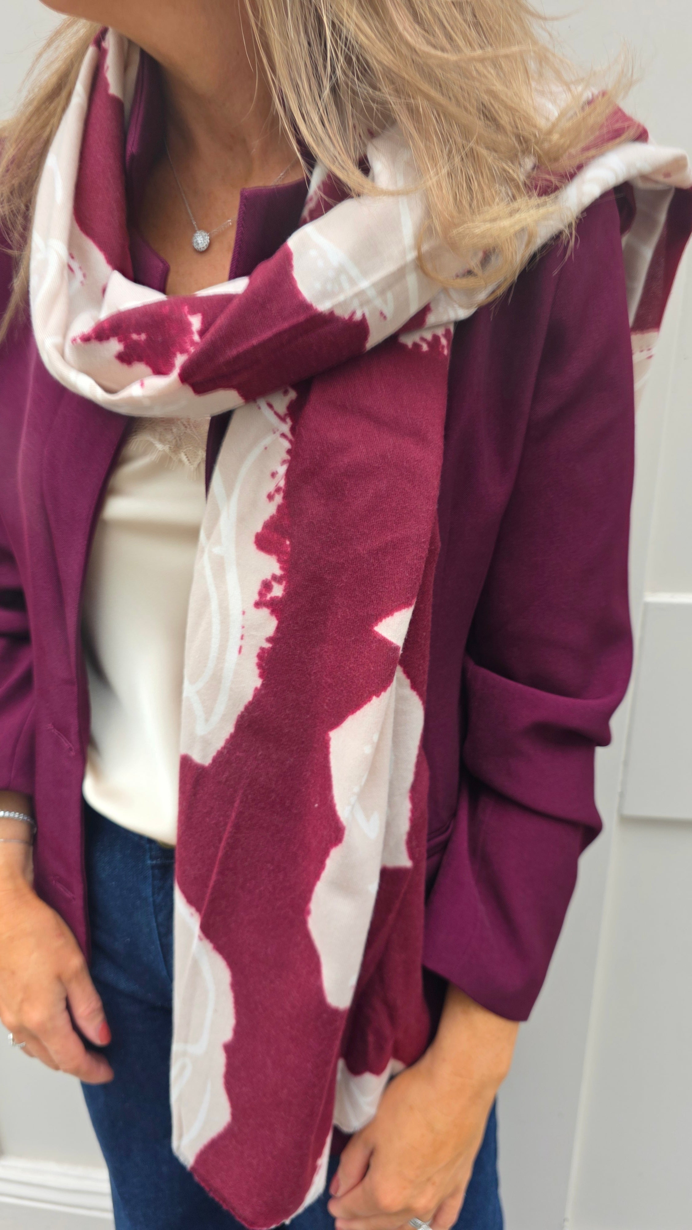 Loral Red Wool Scarf