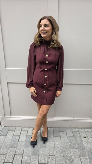 Victoria Burgundy Dress